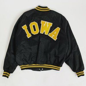 Vintage Iowa Hawkeye Satin Bomber Jacket